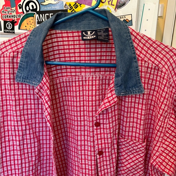 Vintage Gingham Button Up Shirt - Picture 4 of 6